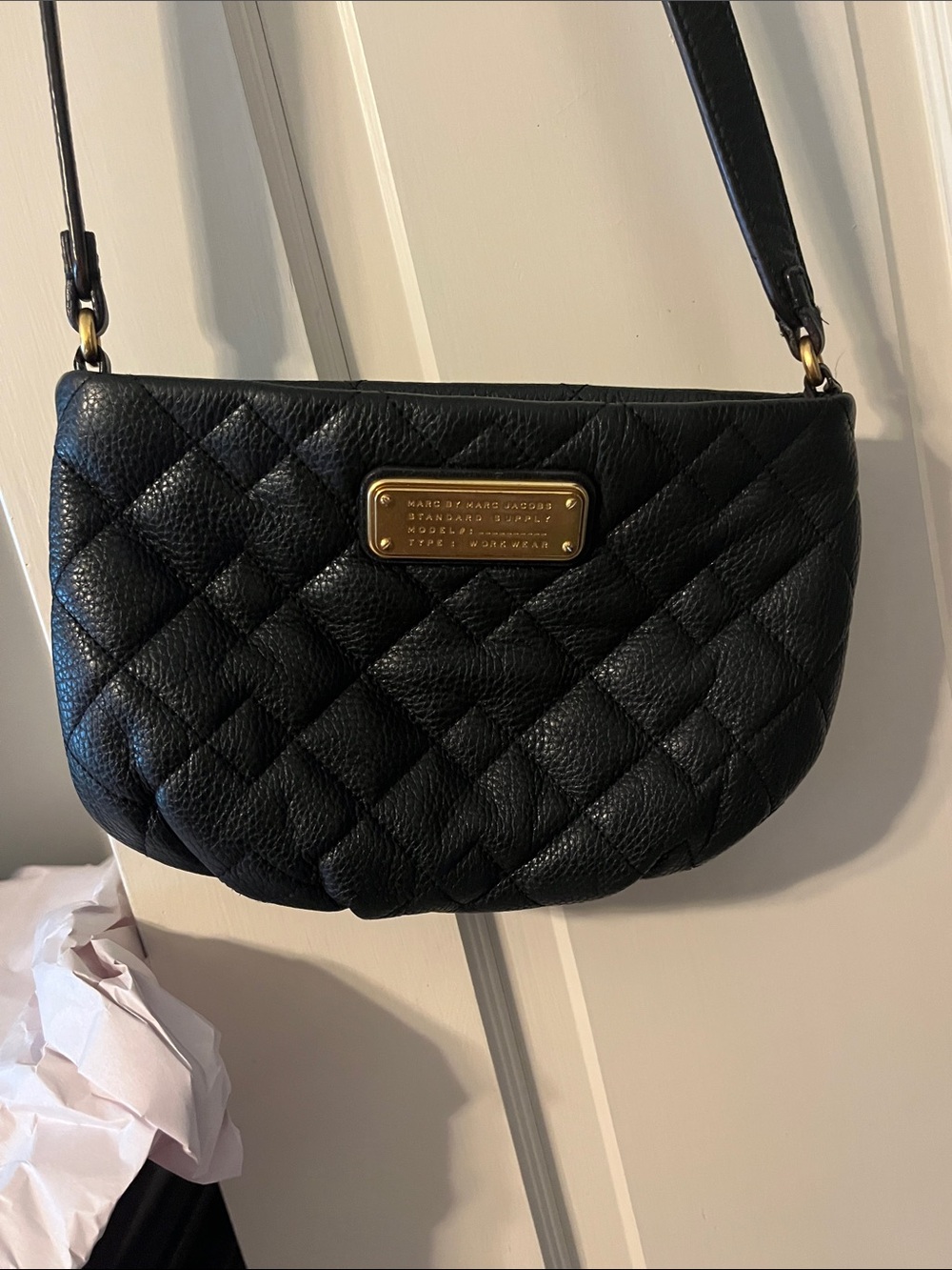 Marc Jacobs Black Quilted Pebbled Leather Crossbody